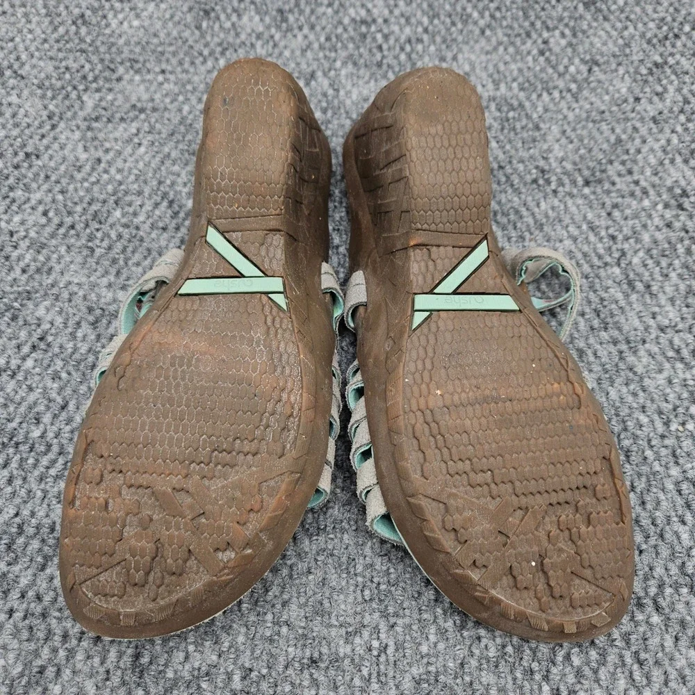 Cushe (Women's 10) Gray Sandals Weave Suede Strappy Wedge Comfort Boho Summer